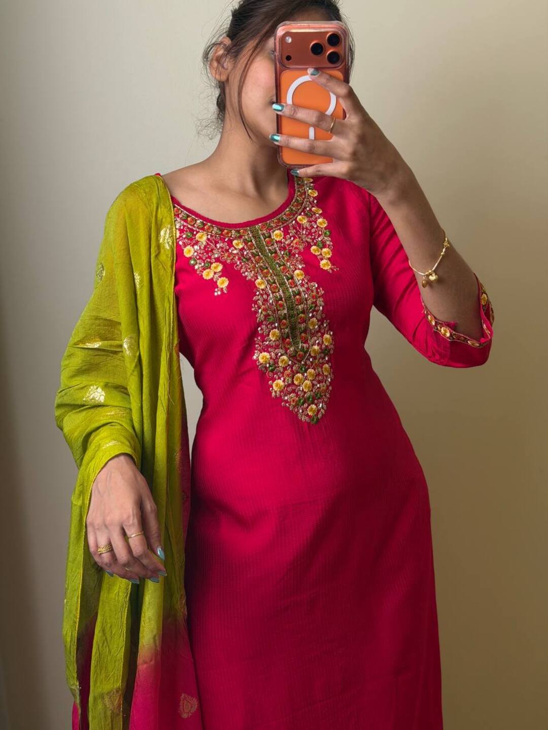 Hot Pink 3pc Kurti Suit