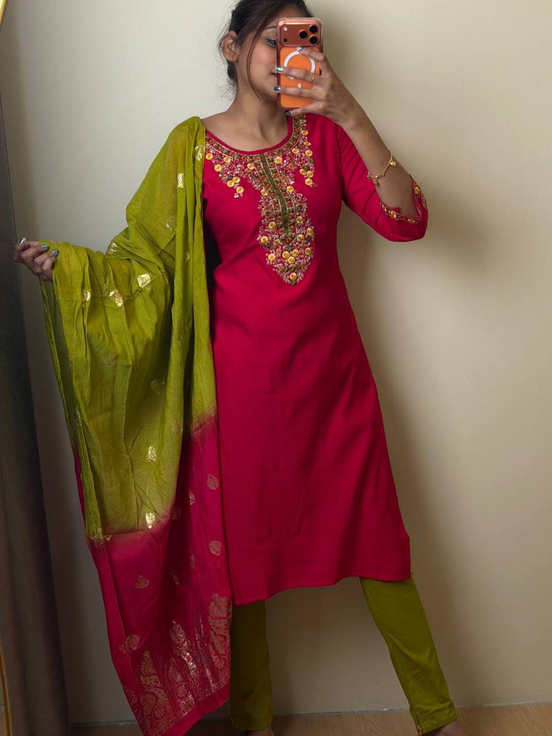 Hot Pink 3pc Kurti Suit
