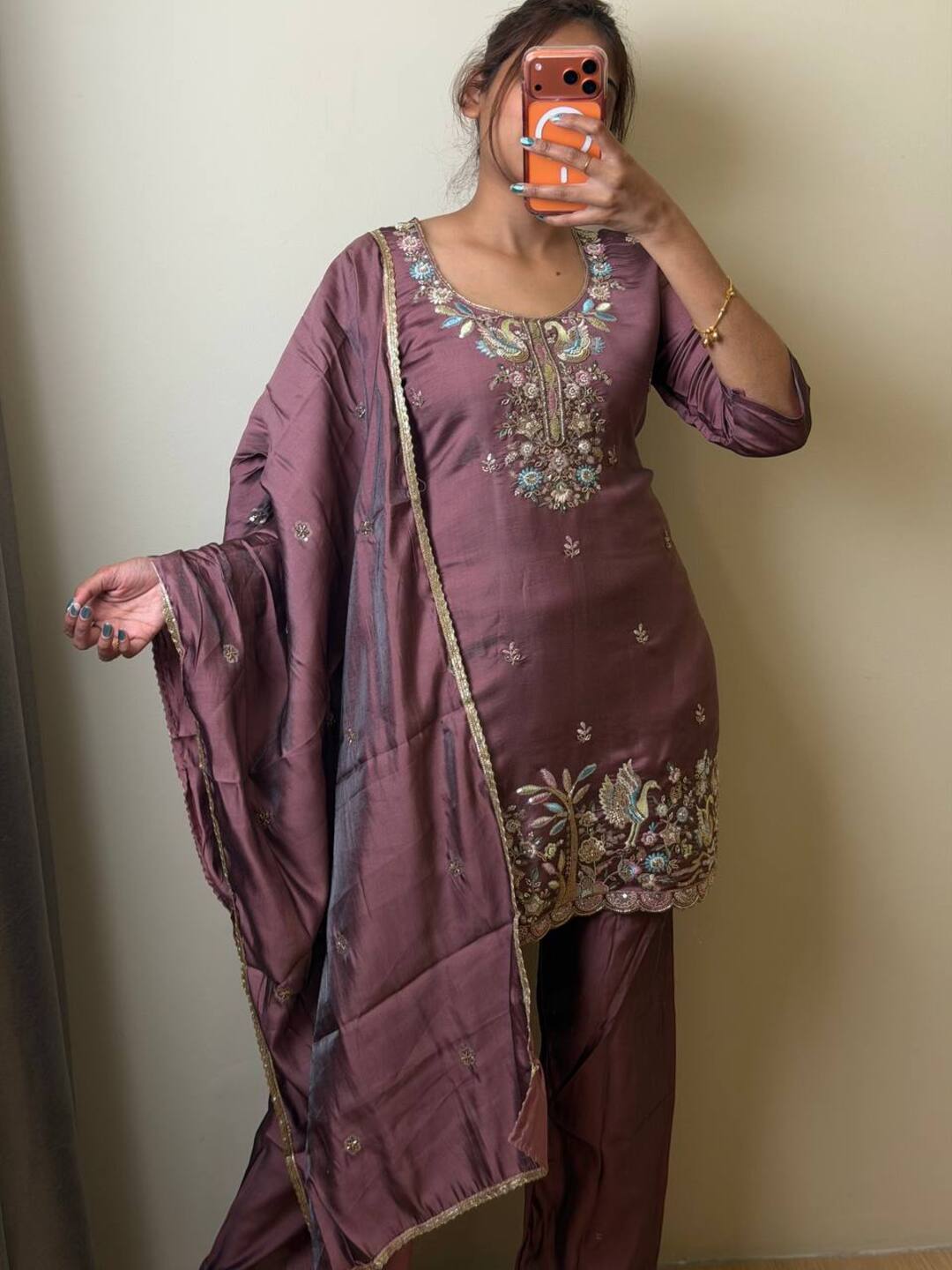 Plum Purple 3pc Kurti Suit