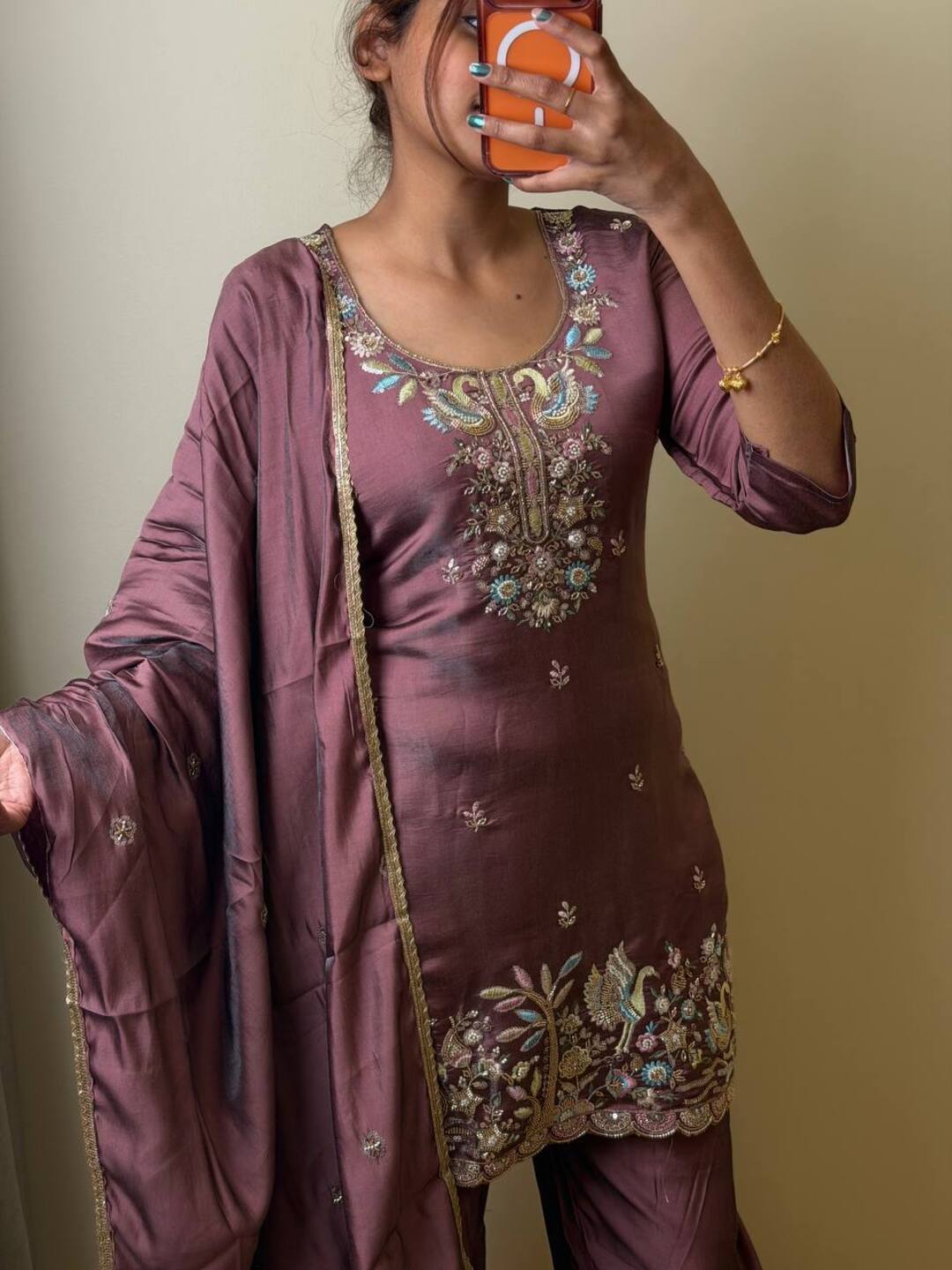 Plum Purple 3pc Kurti Suit