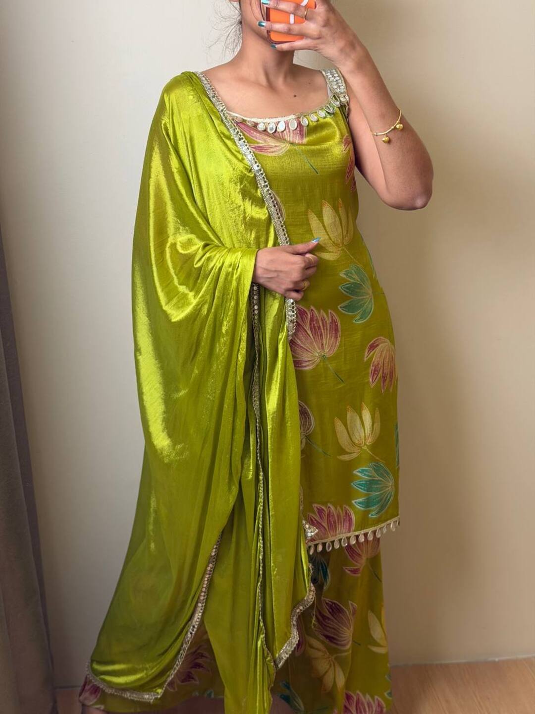 Olive Green 3pc Kurti Suit