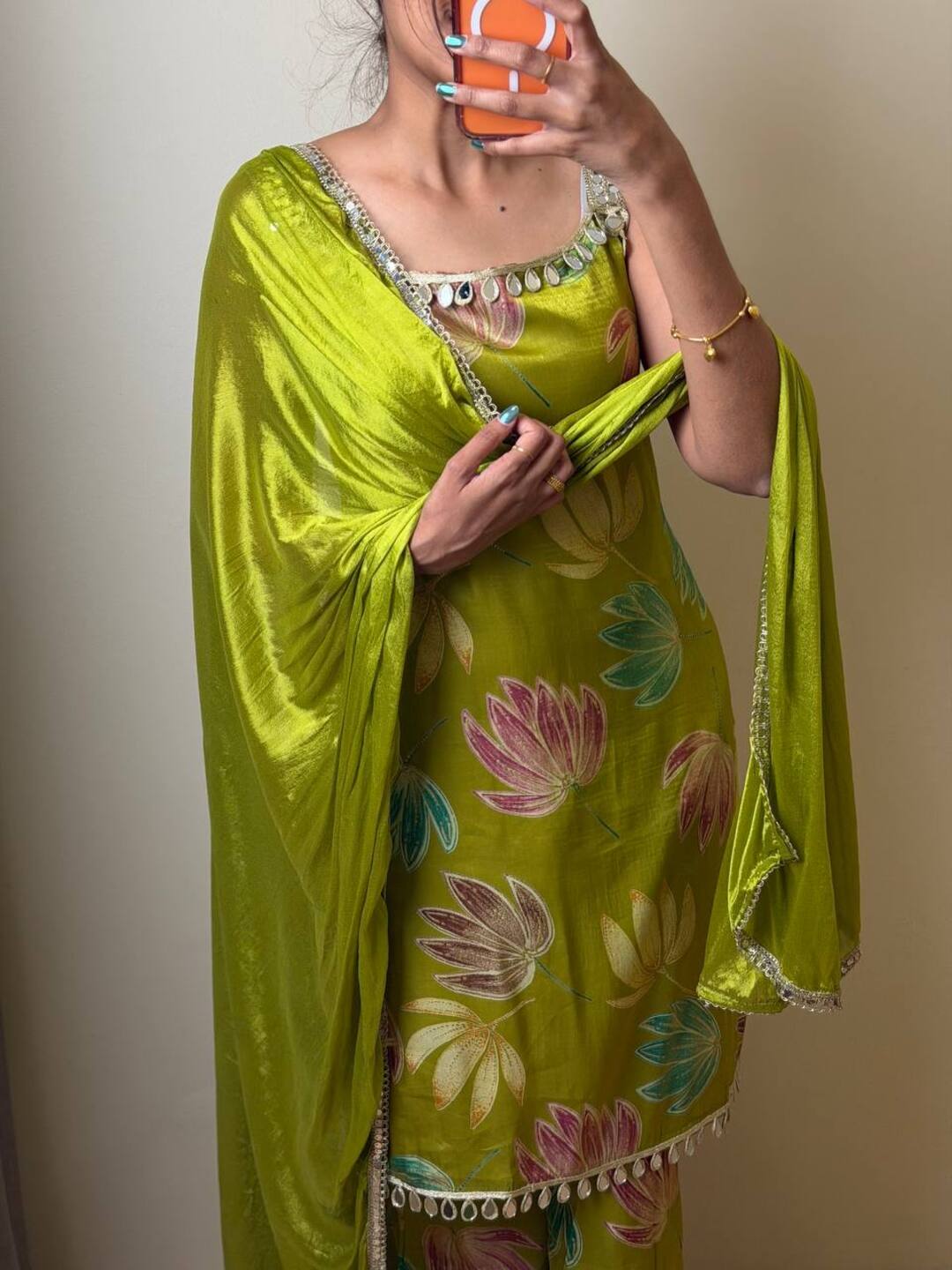 Olive Green 3pc Kurti Suit