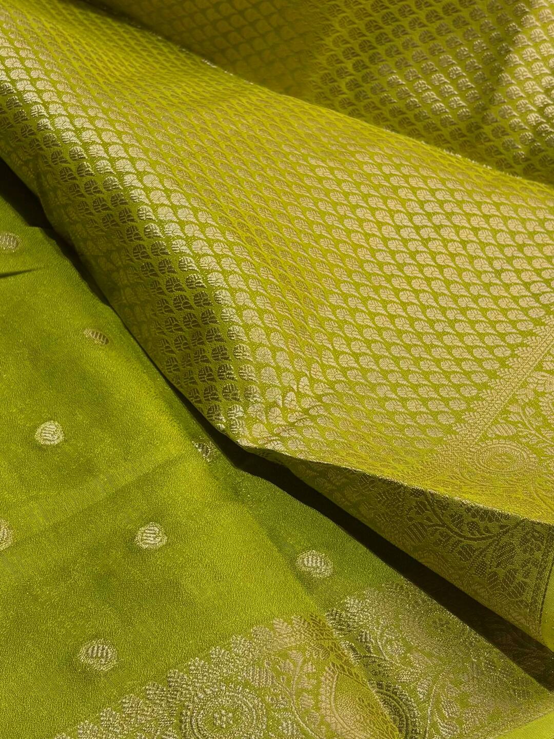 Apple Green Chiffon Saree