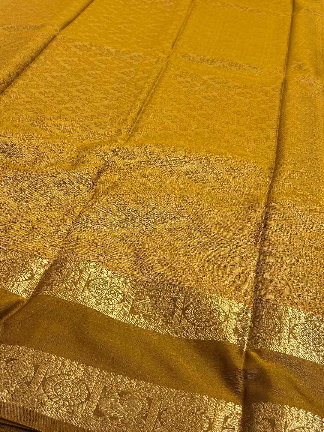 Deep Brown Semi Kanchi Silk Saree