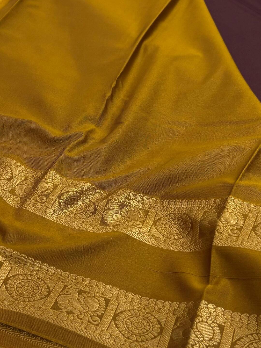 Deep Brown Semi Kanchi Silk Saree