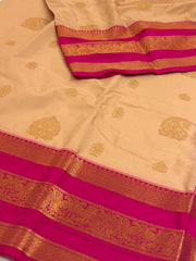 Off White Semi Kanchi Silk Saree