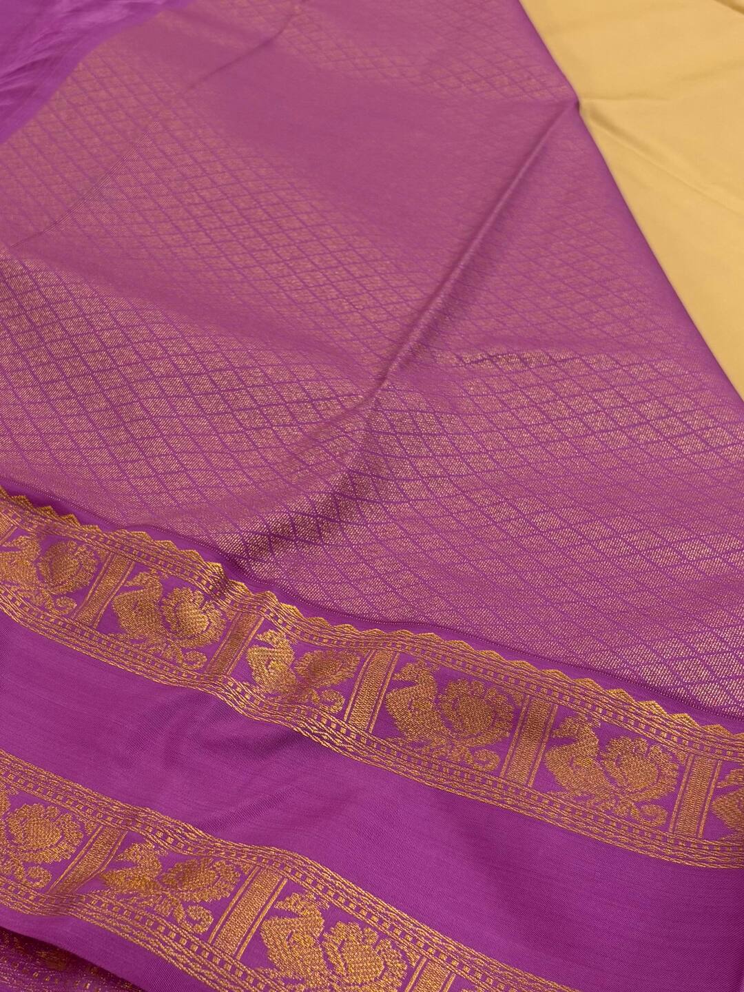 Off White Semi Kanchi Silk Saree