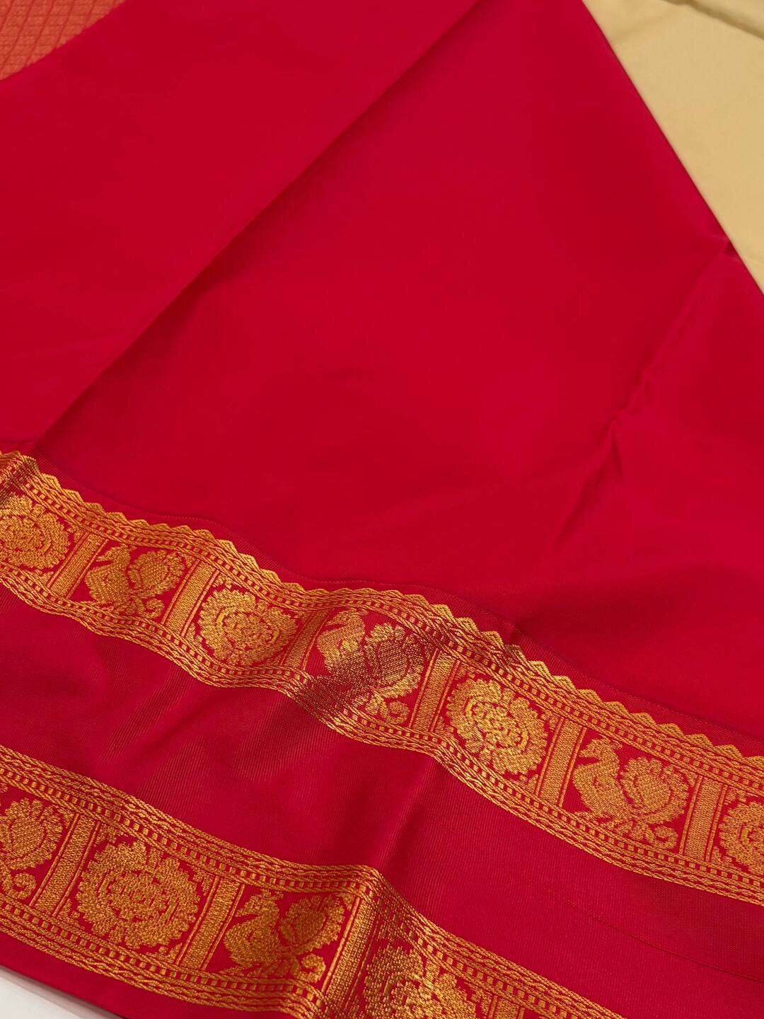 Off White Semi Kanchi Silk Saree