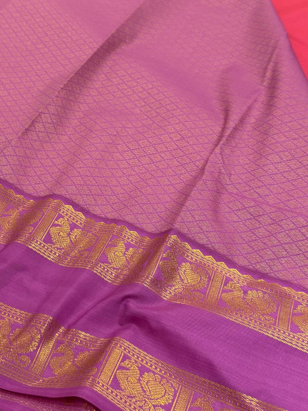 Pink Semi Kanchi Silk Saree