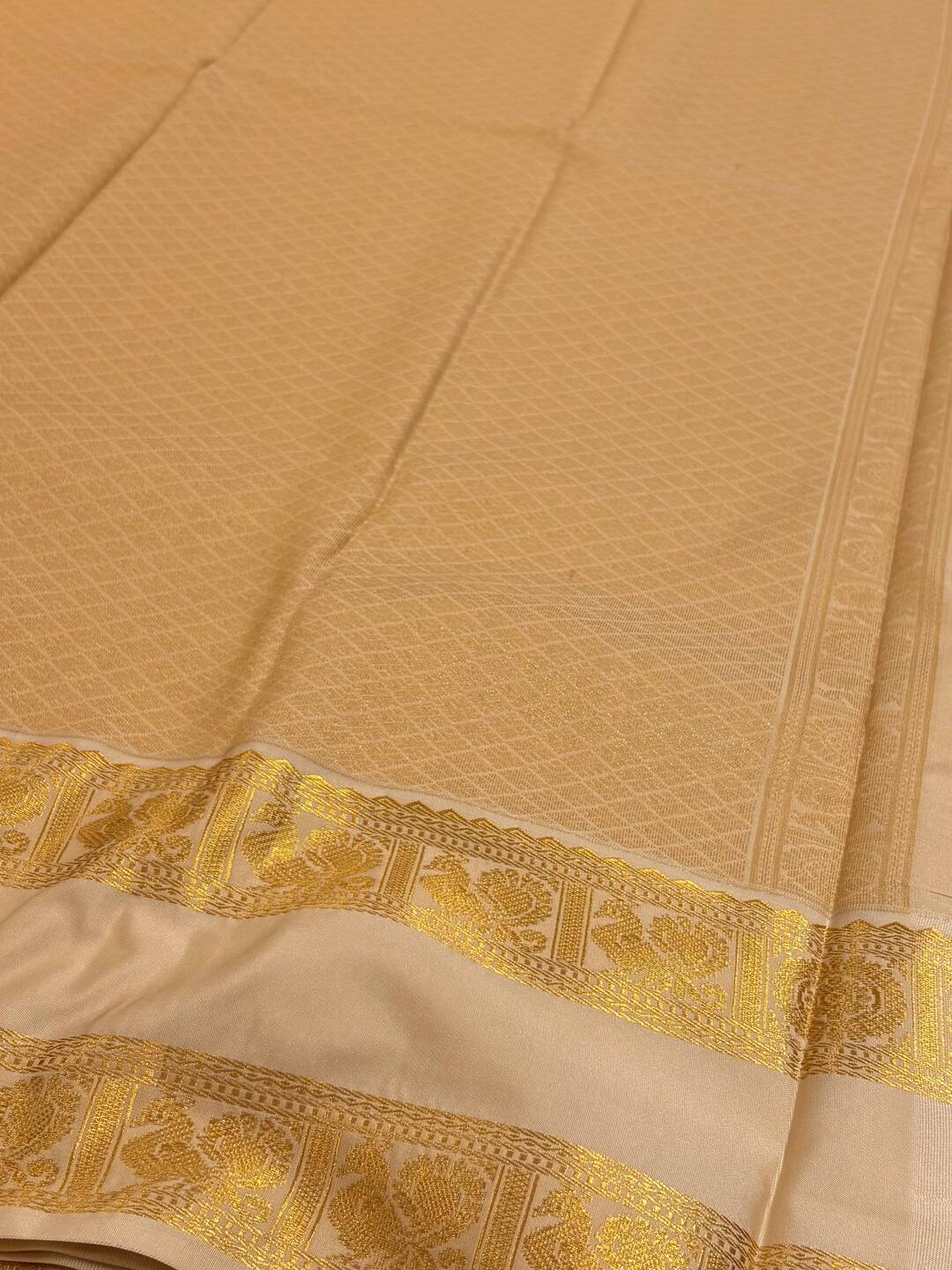 Mustard Yellow Semi Kanchi Silk Saree
