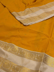 Mustard Yellow Semi Kanchi Silk Saree