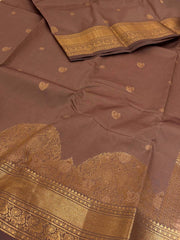 Grey Semi Kanchi Silk Saree
