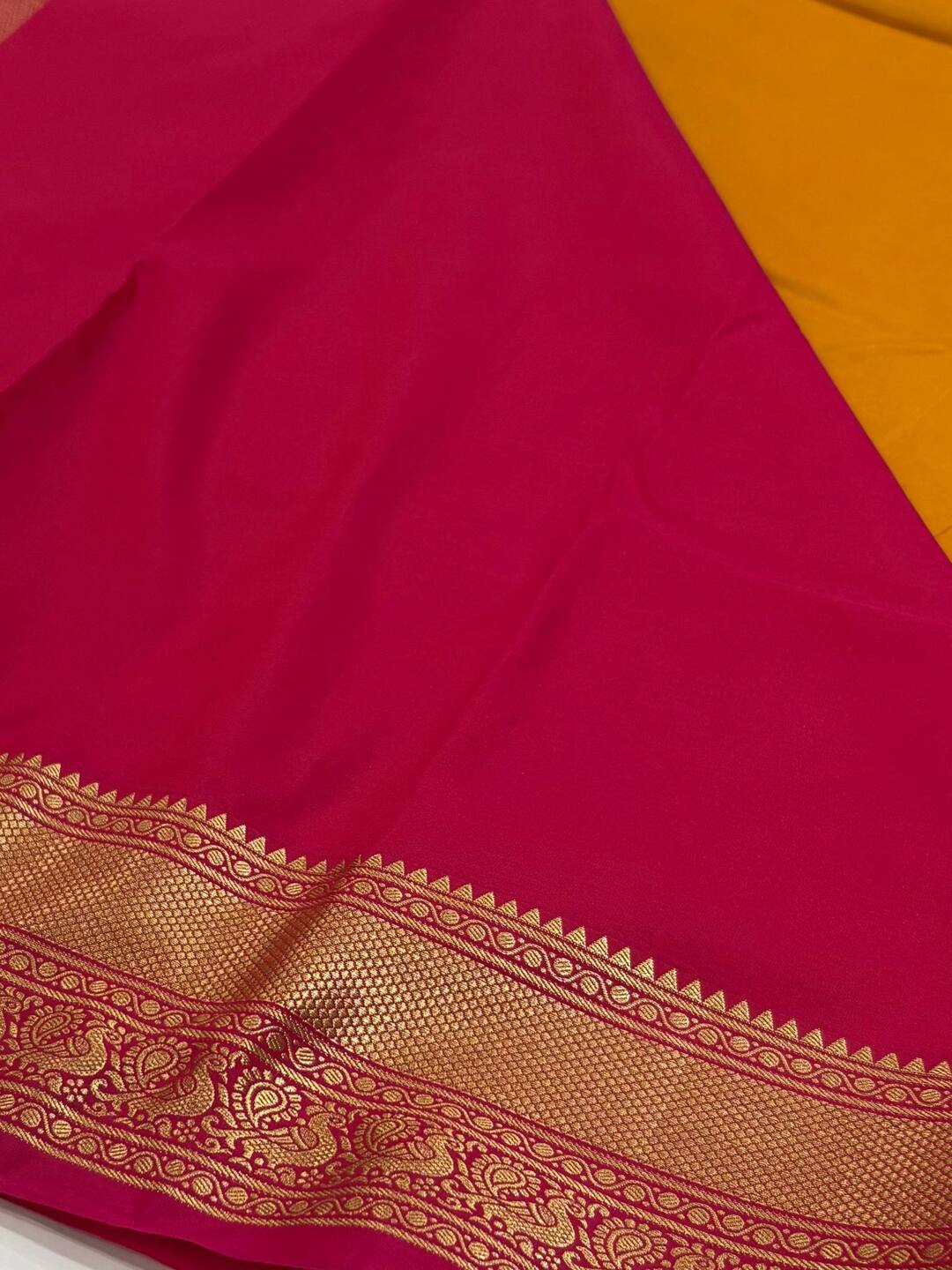 Burnt Orange Semi Kanchi Silk Saree
