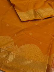 Burnt Orange Semi Kanchi Silk Saree