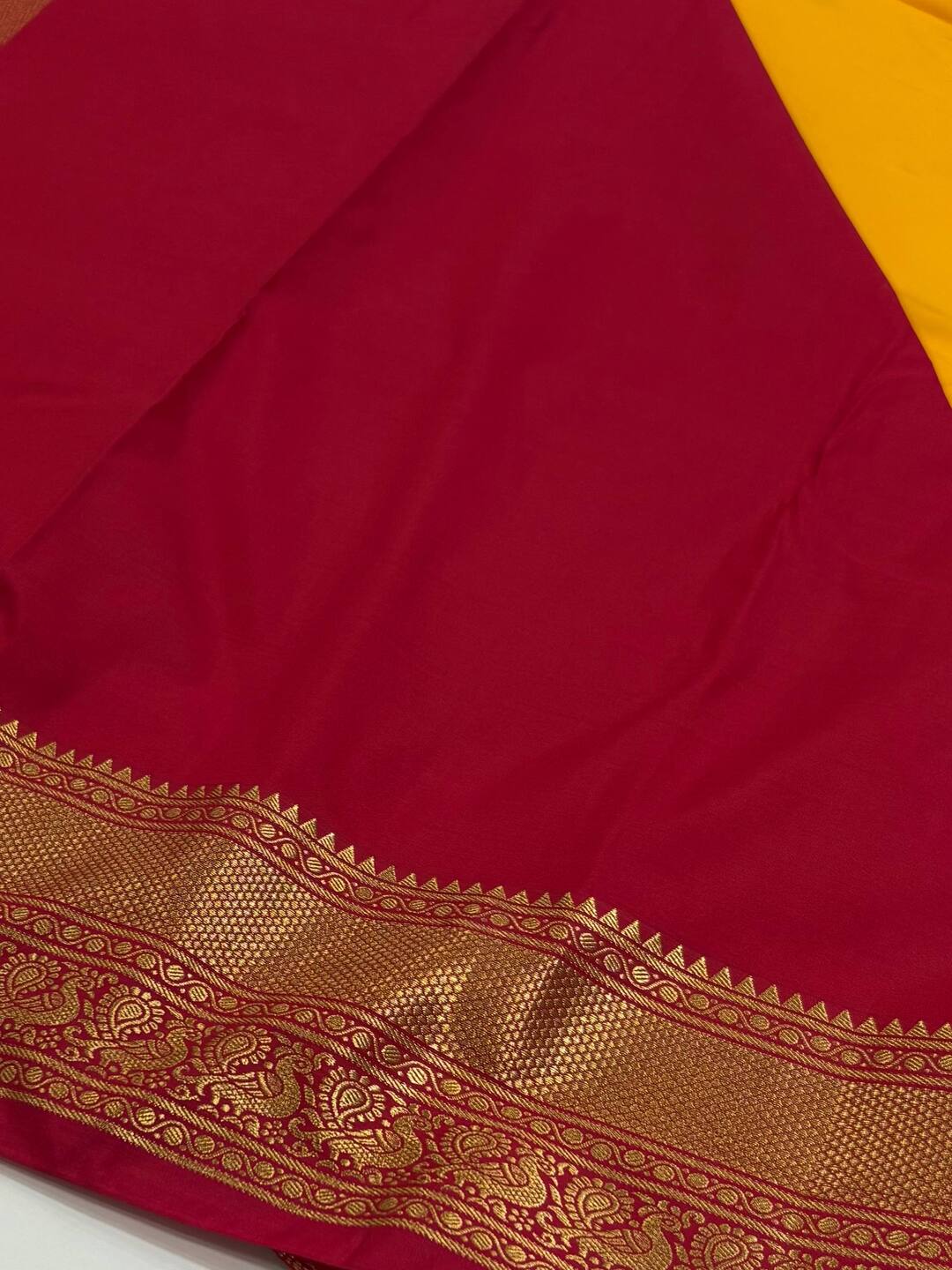 Yellow Semi Kanchi Silk Saree