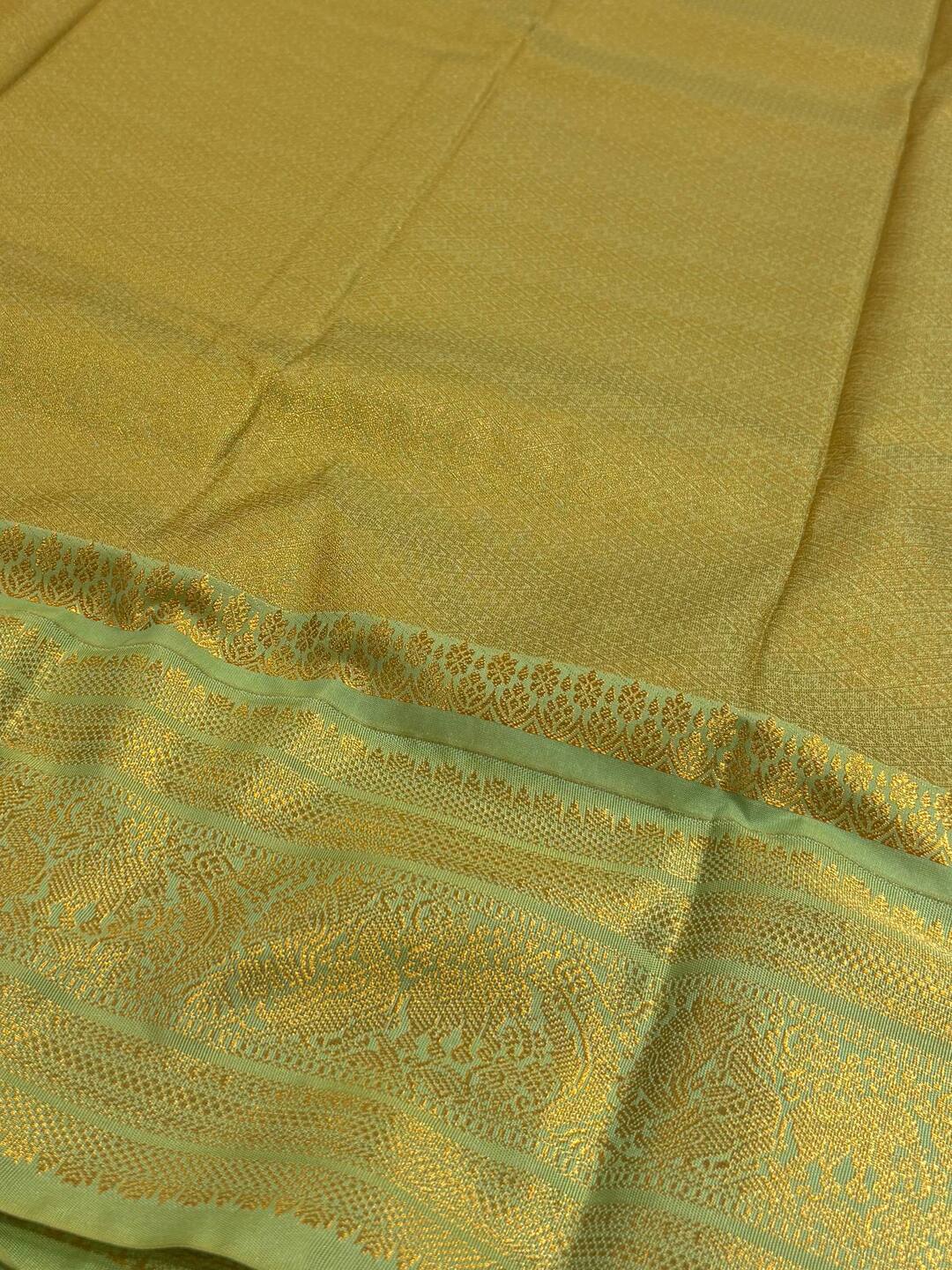 Burnt Orange Semi Kanchi Silk Saree