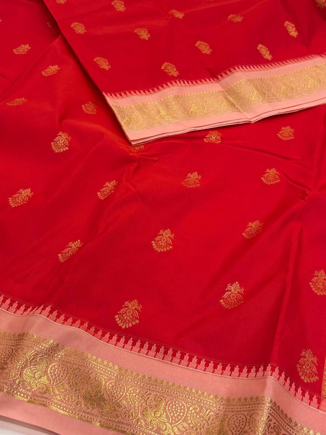 Chili Red Semi Kanchi Silk Saree
