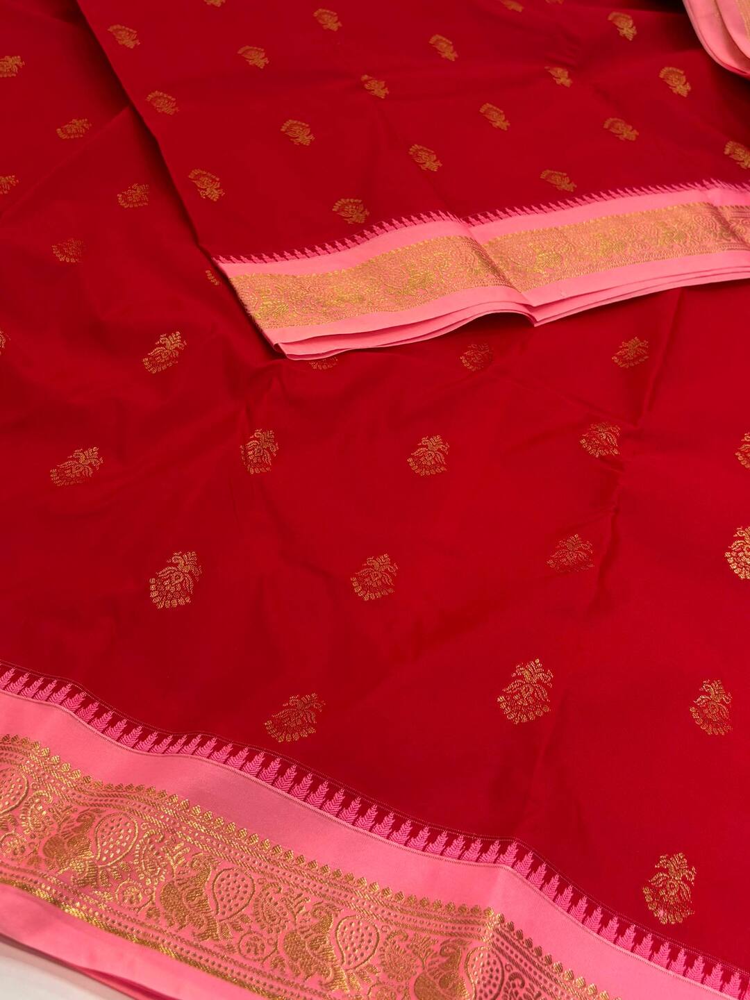 Red Semi Kanchi Silk Saree