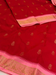 Red Semi Kanchi Silk Saree