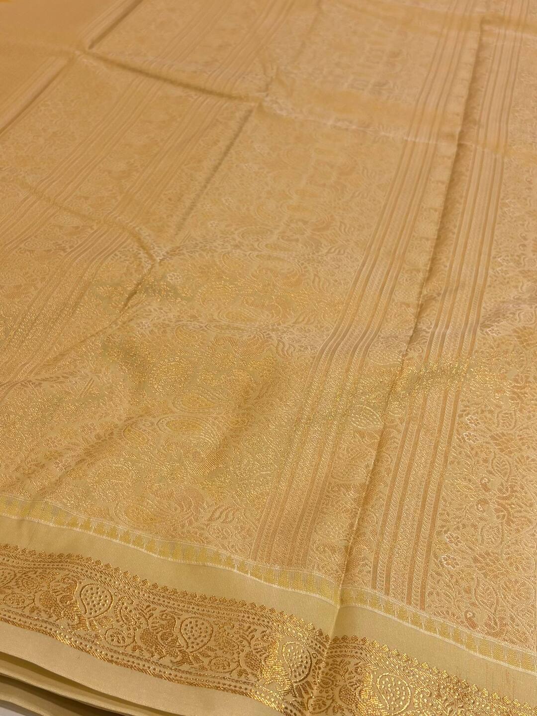 Brunt Orange Semi Kanchi Silk Saree