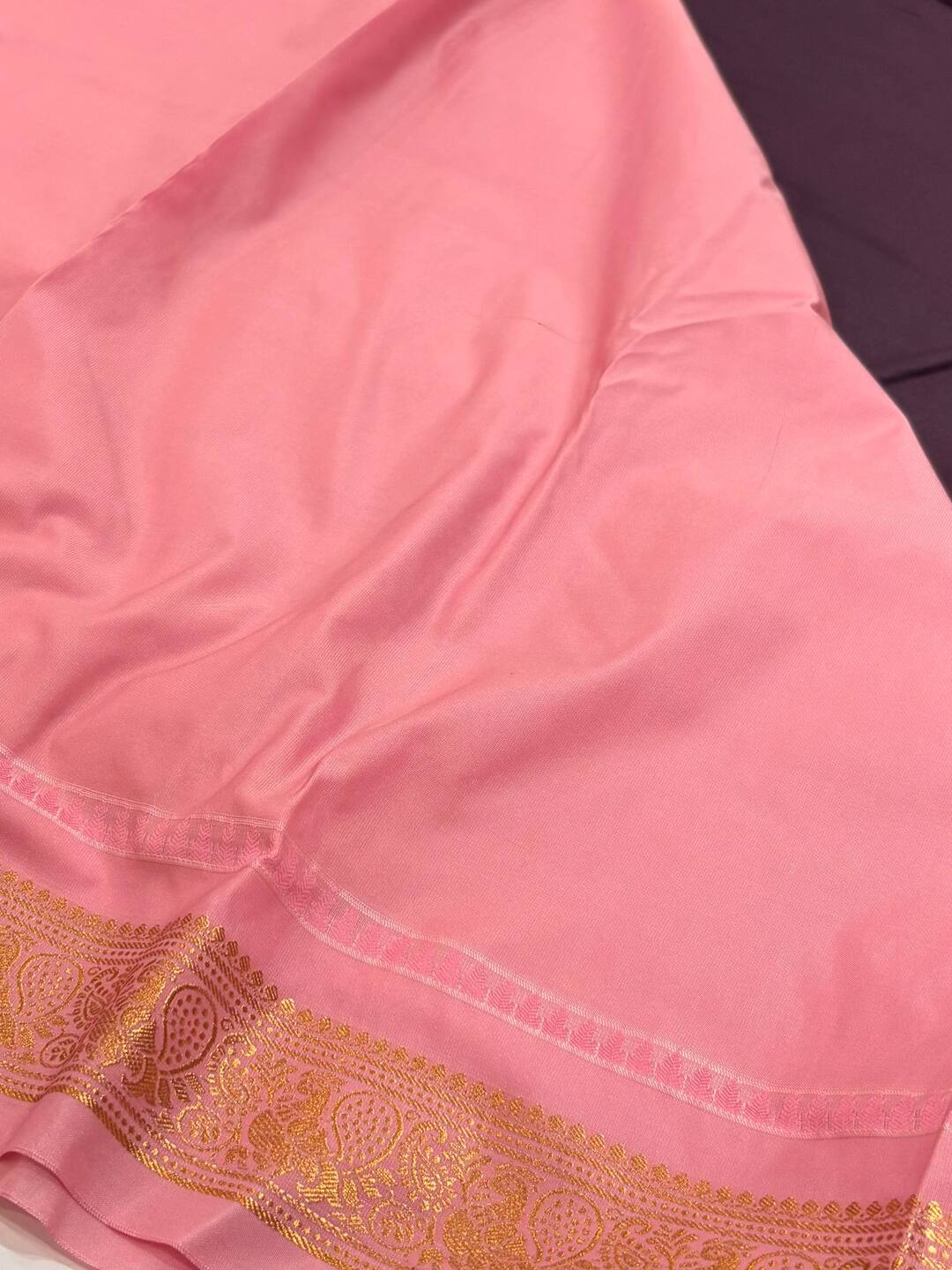 Royal Purple with Pink Semi Kanchi Silk Saree