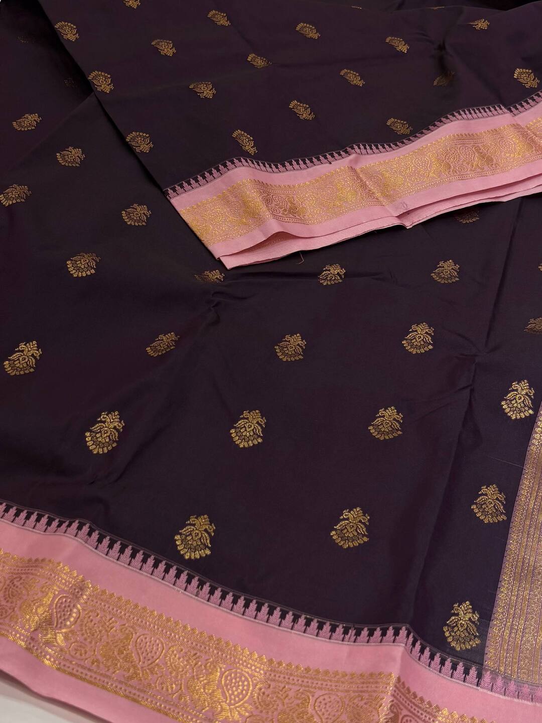 Royal Purple with Pink Semi Kanchi Silk Saree