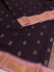 Royal Purple with Pink Semi Kanchi Silk Saree