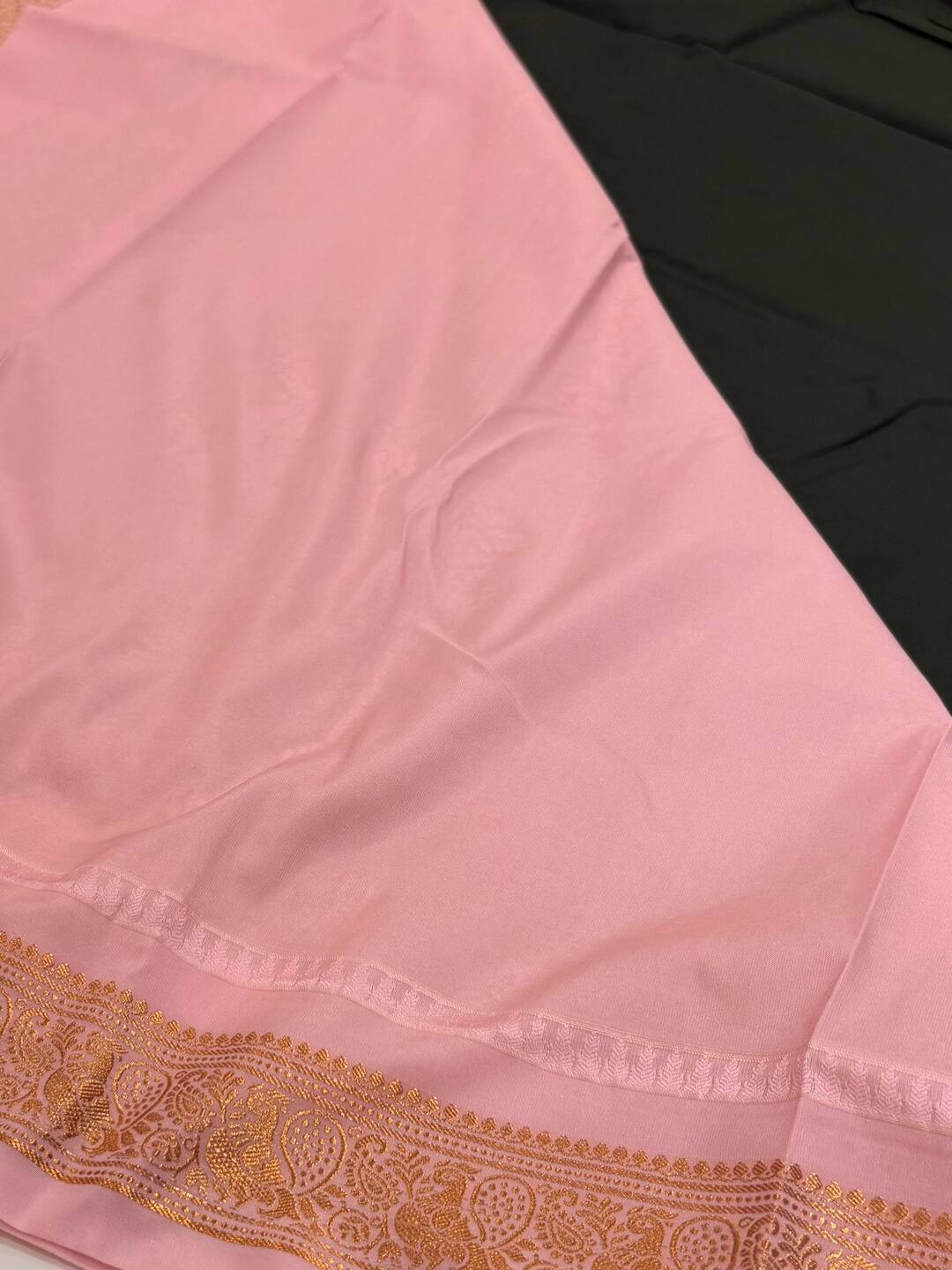 Emerald Green with Pink  Semi Kanchi Silk Saree