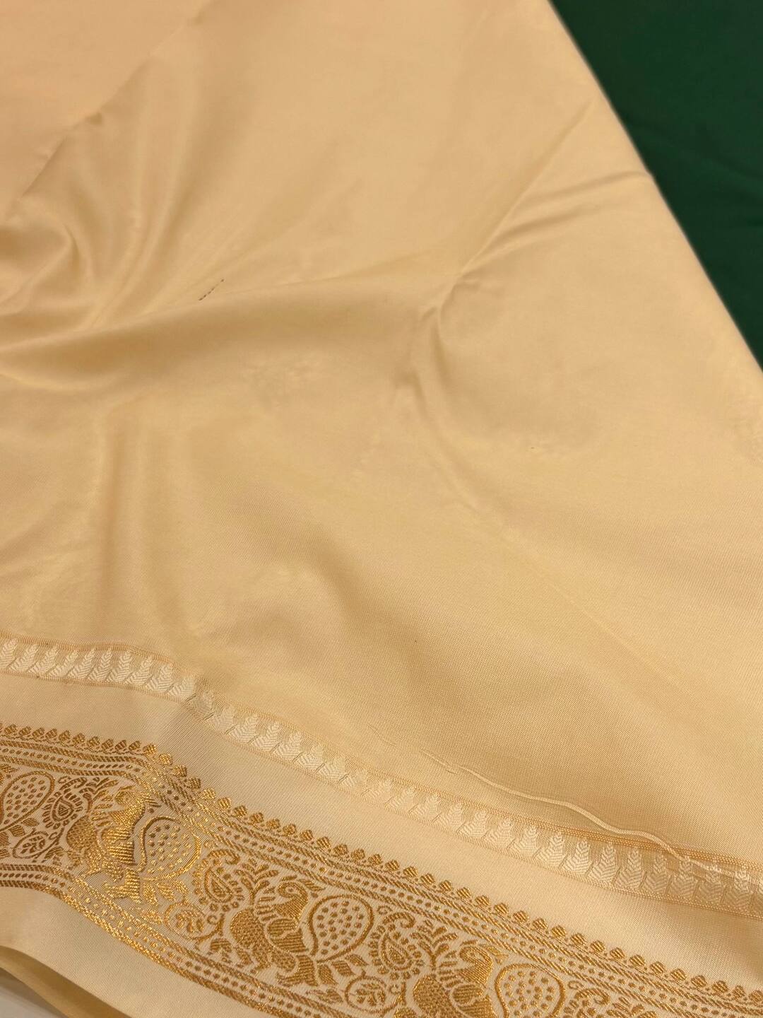 Emerald Green Semi Kanchi Silk Saree