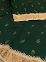 Emerald Green Semi Kanchi Silk Saree