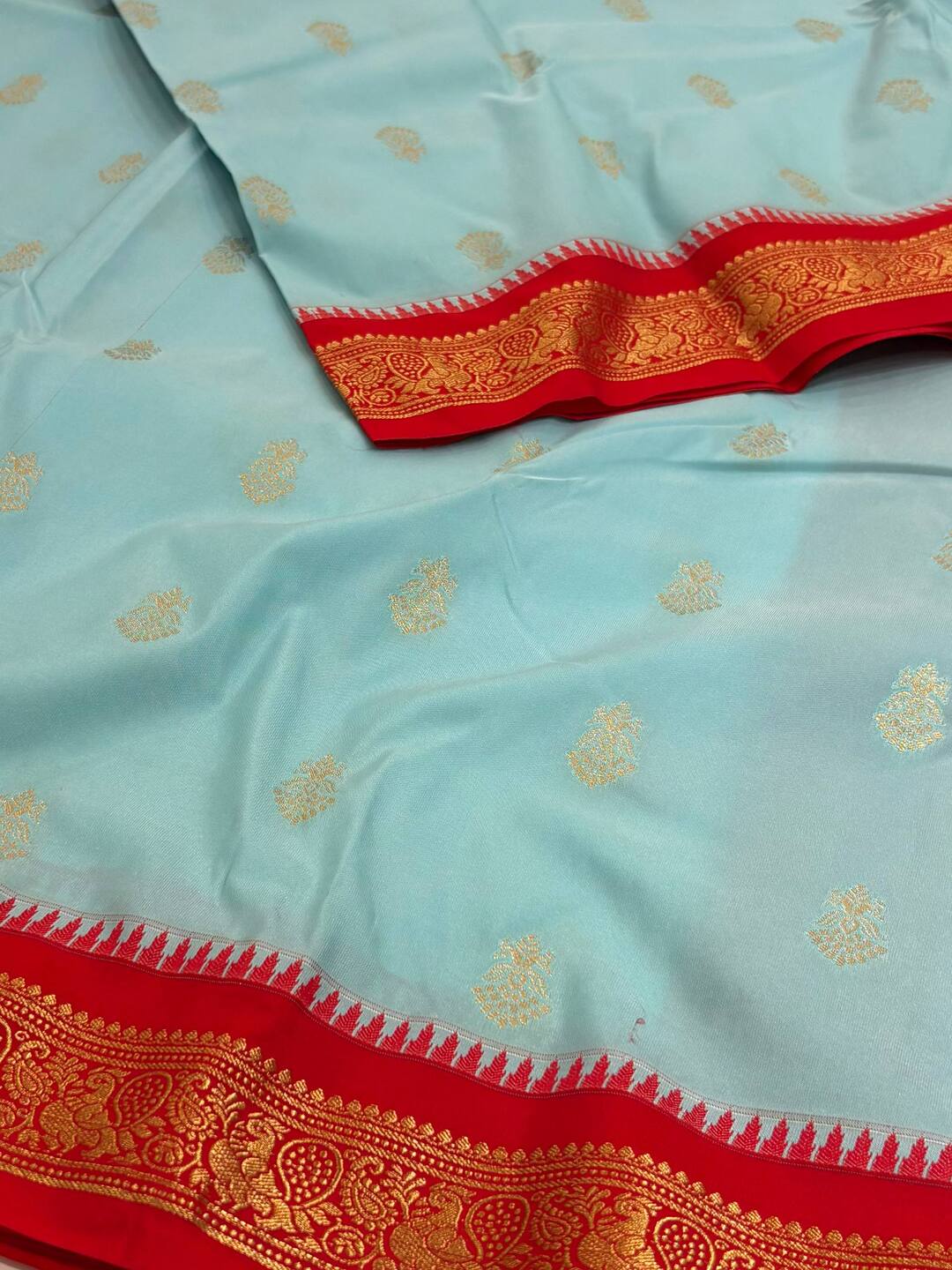 Blue Light Semi Kanchi Silk Saree