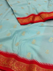 Blue Light Semi Kanchi Silk Saree