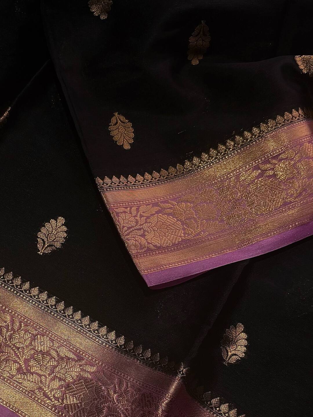 Black Banaras Cotton Silk Saree