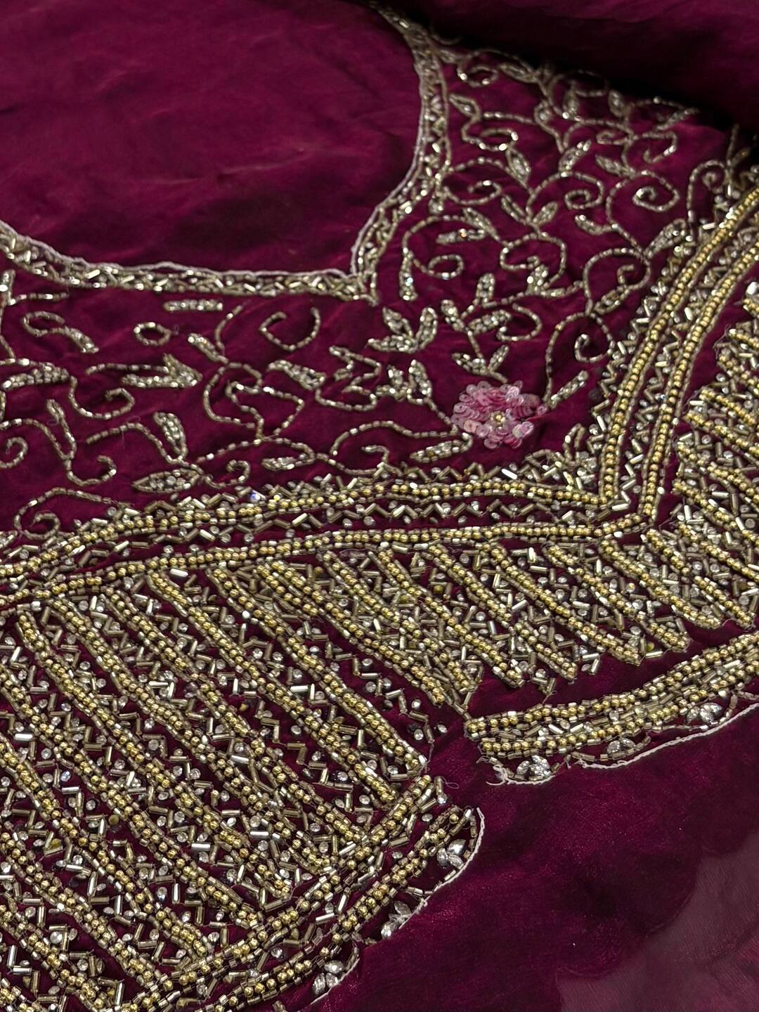 Wine Purple Georgette Silk Saree
