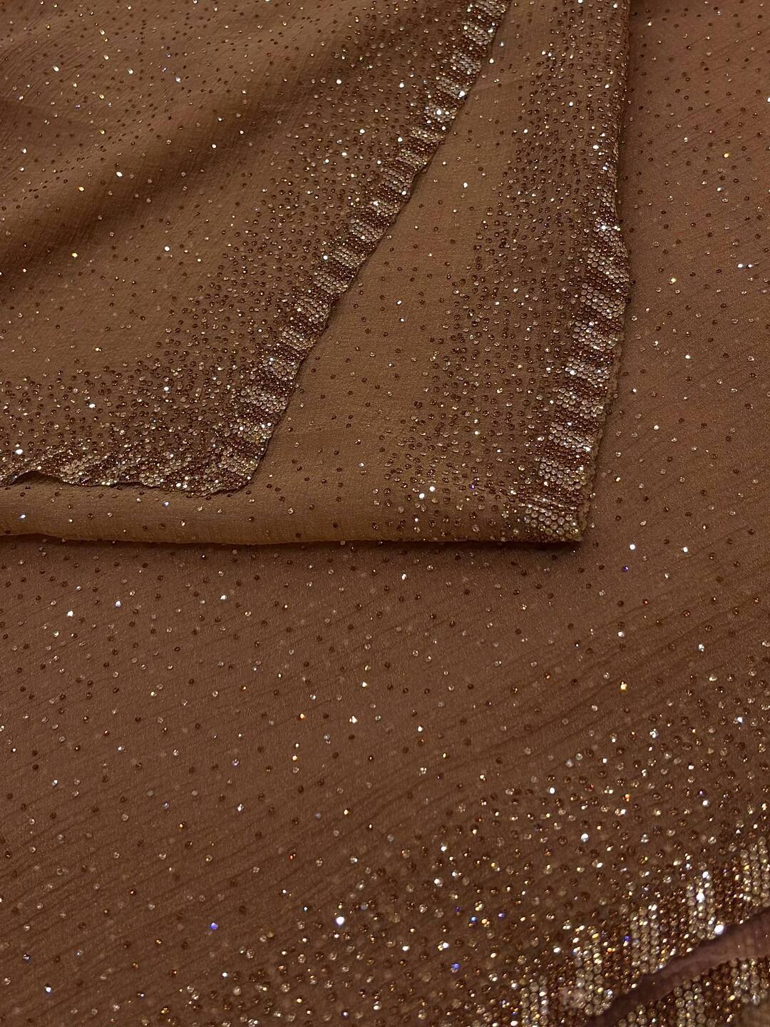 Beige Georgette Silk Saree