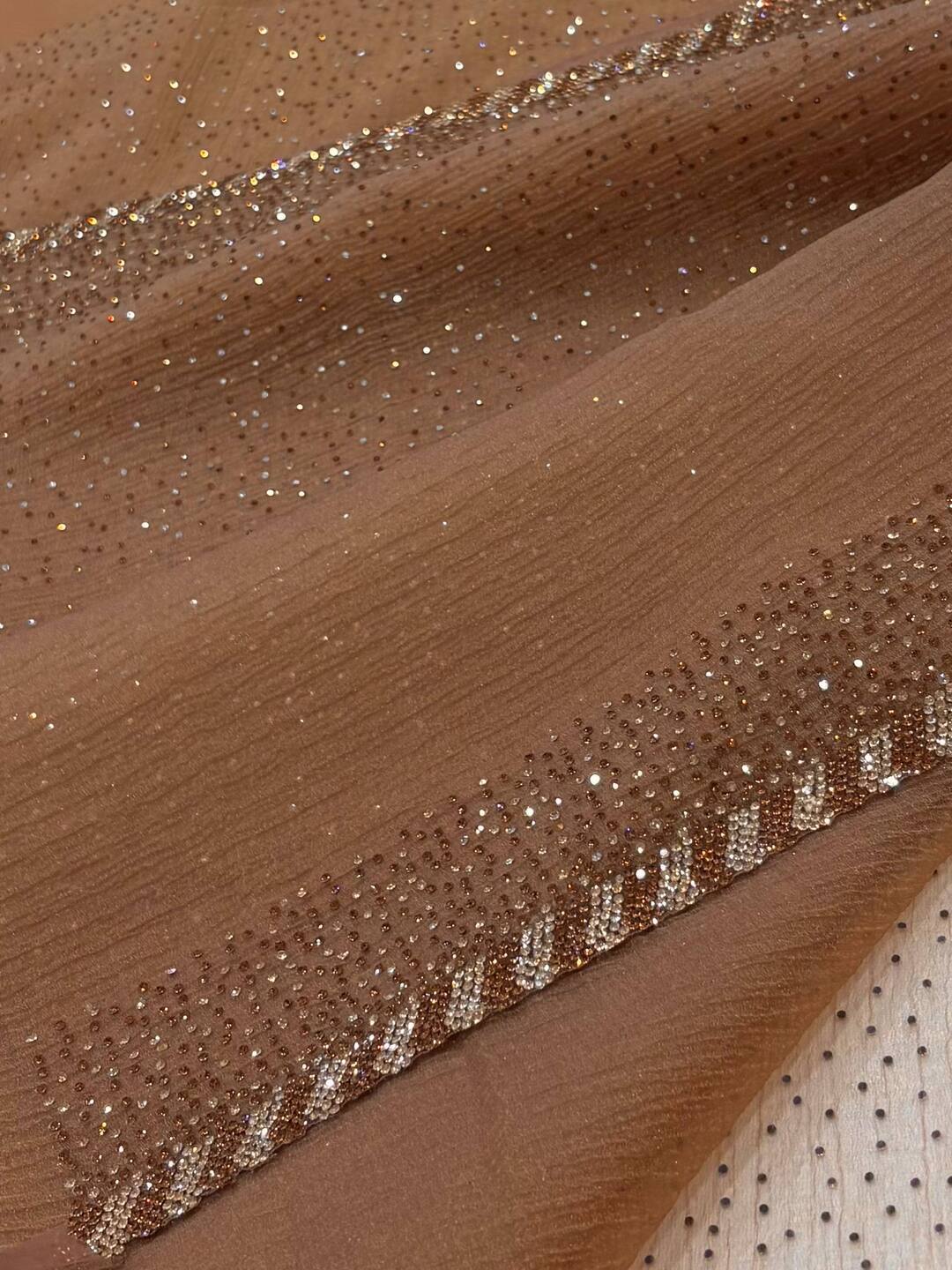 Beige Georgette Silk Saree