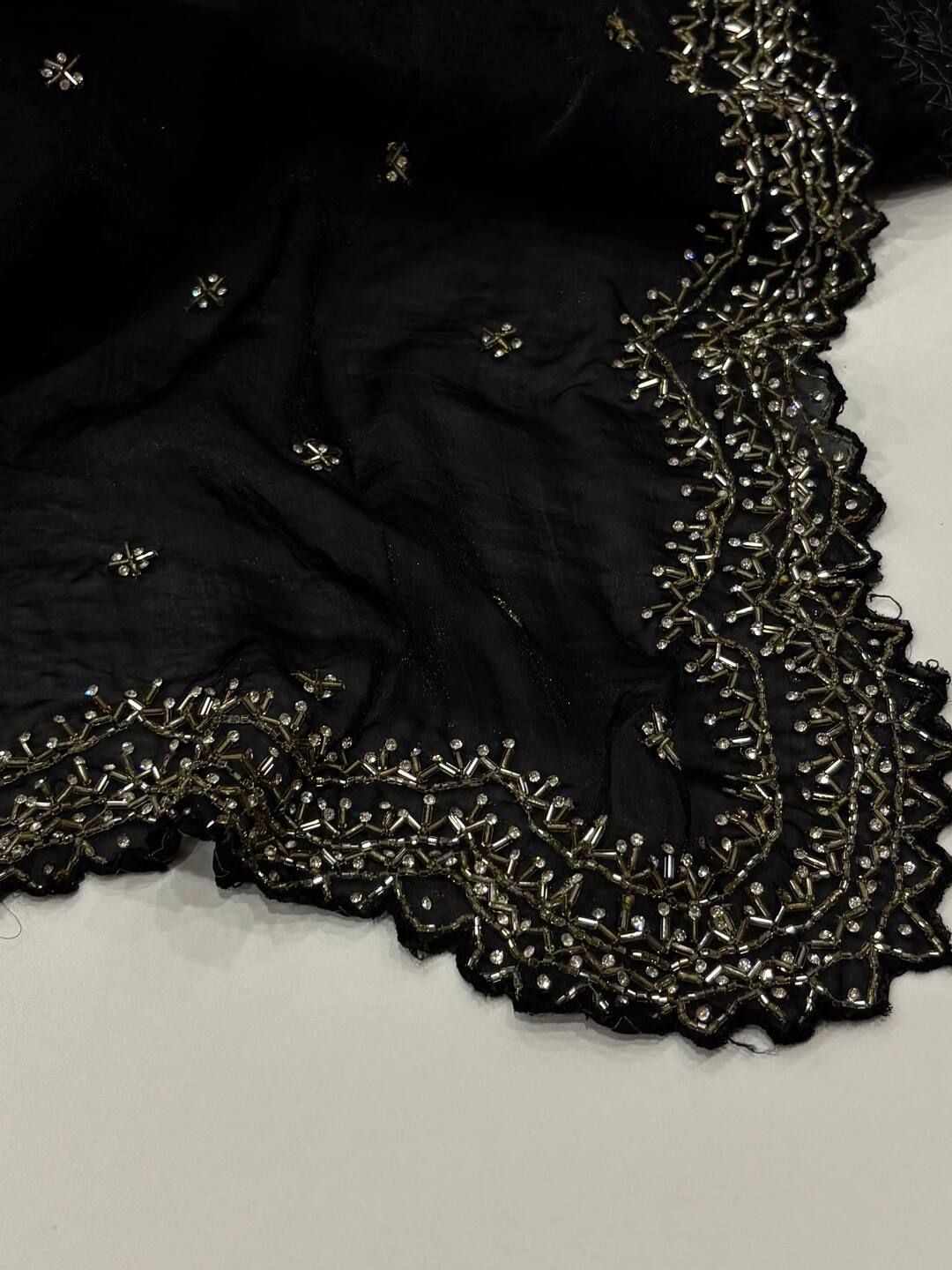 Black Georgette Silk Saree