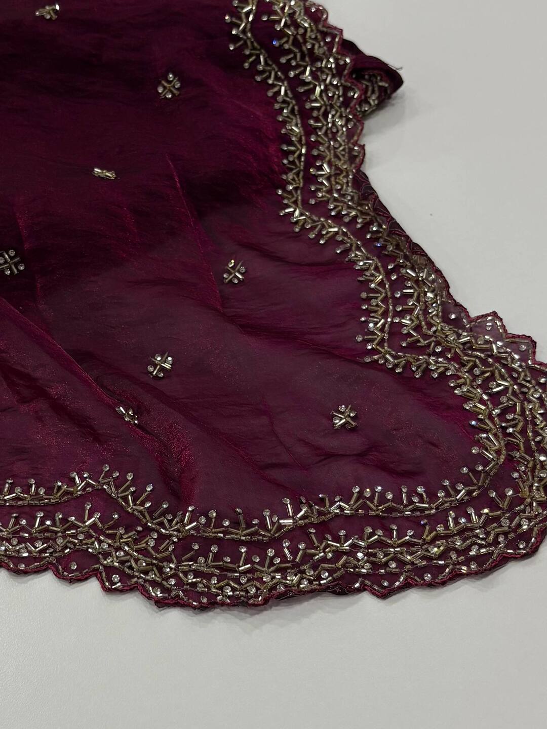 Magenta Purple Georgette Silk Saree