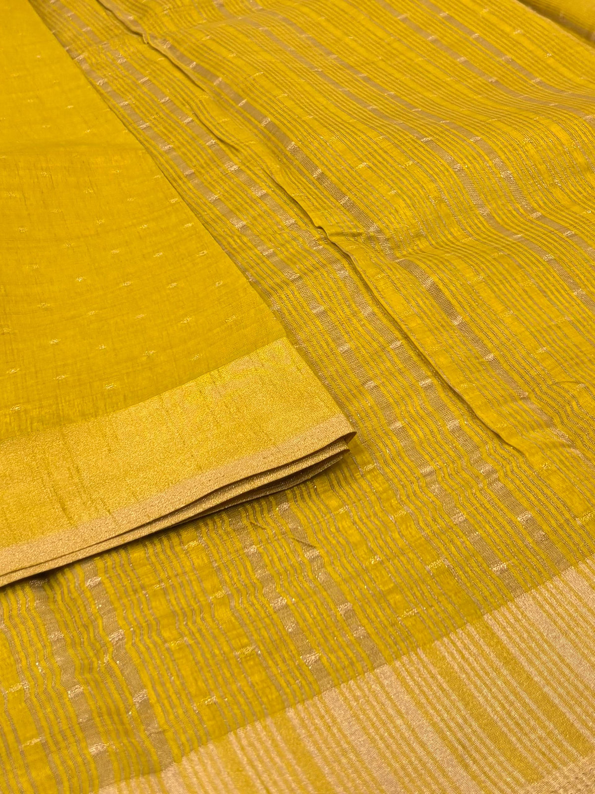 Lime Yellow Soft Cotton Silk Saree