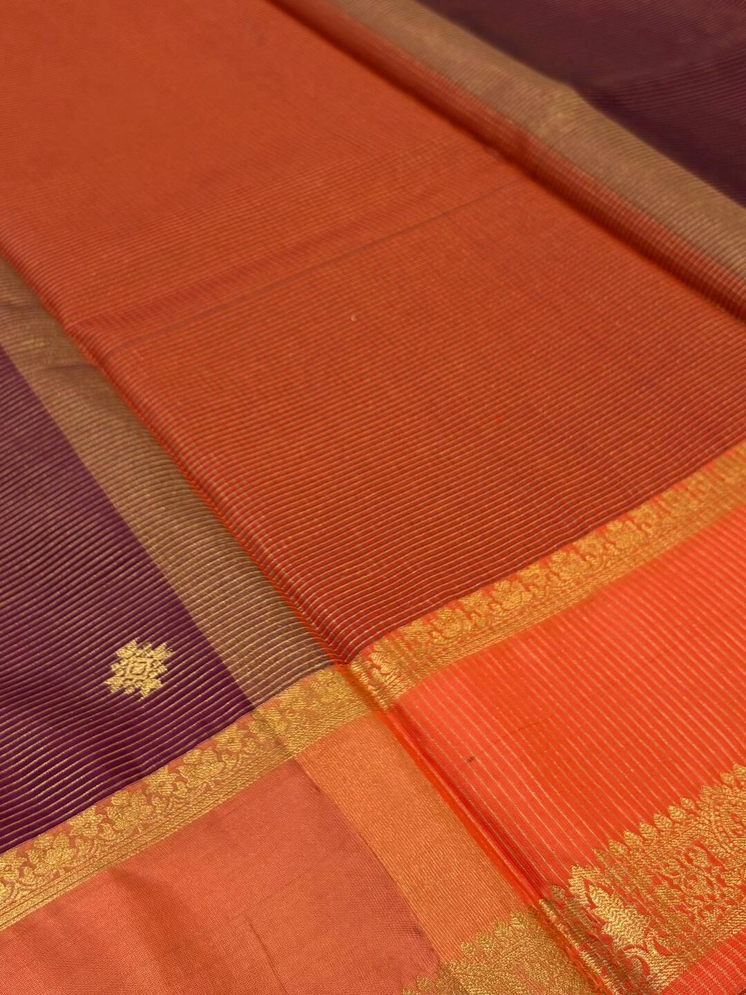 Plum Purple Banaras Cotton Silk Saree