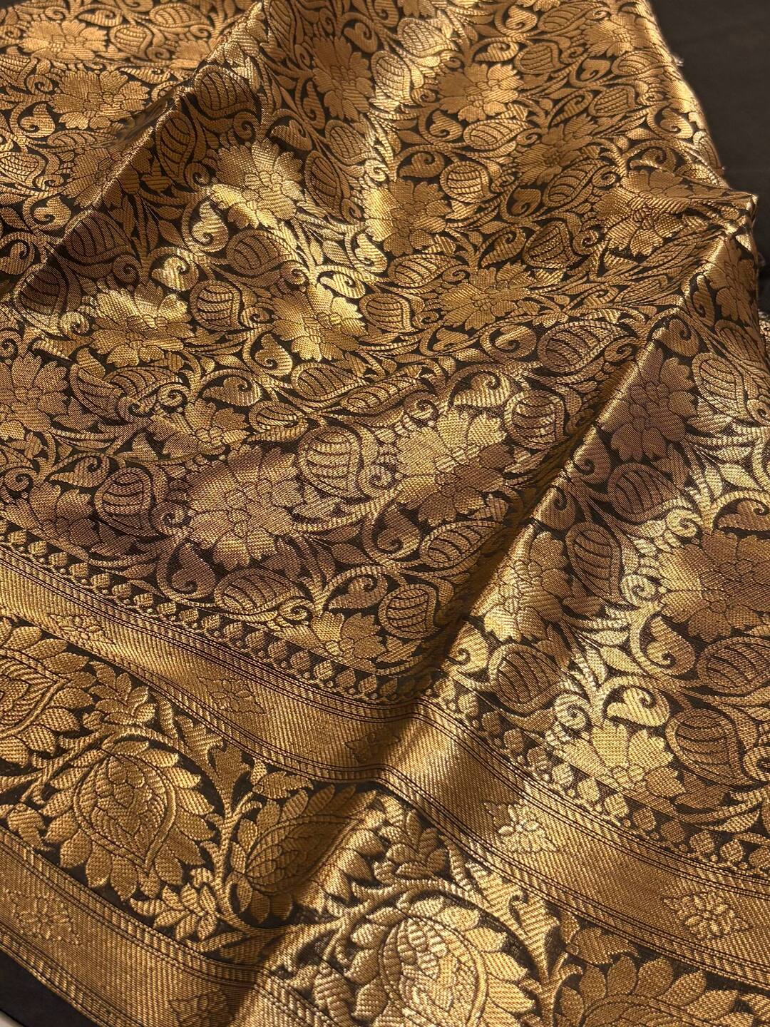 Black Soft Cotton Silk Saree