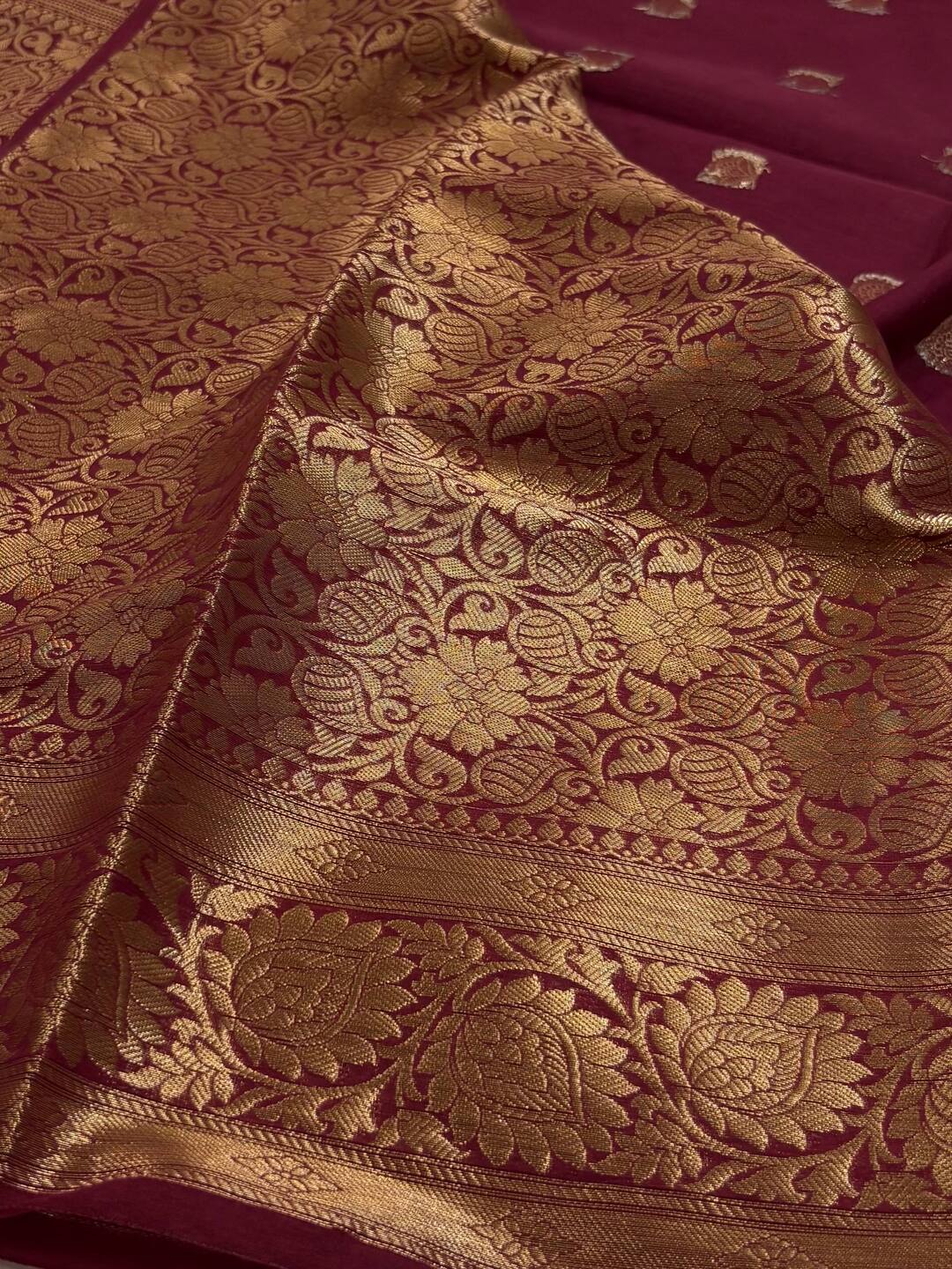 Magenta Purple Soft Cotton Silk Saree