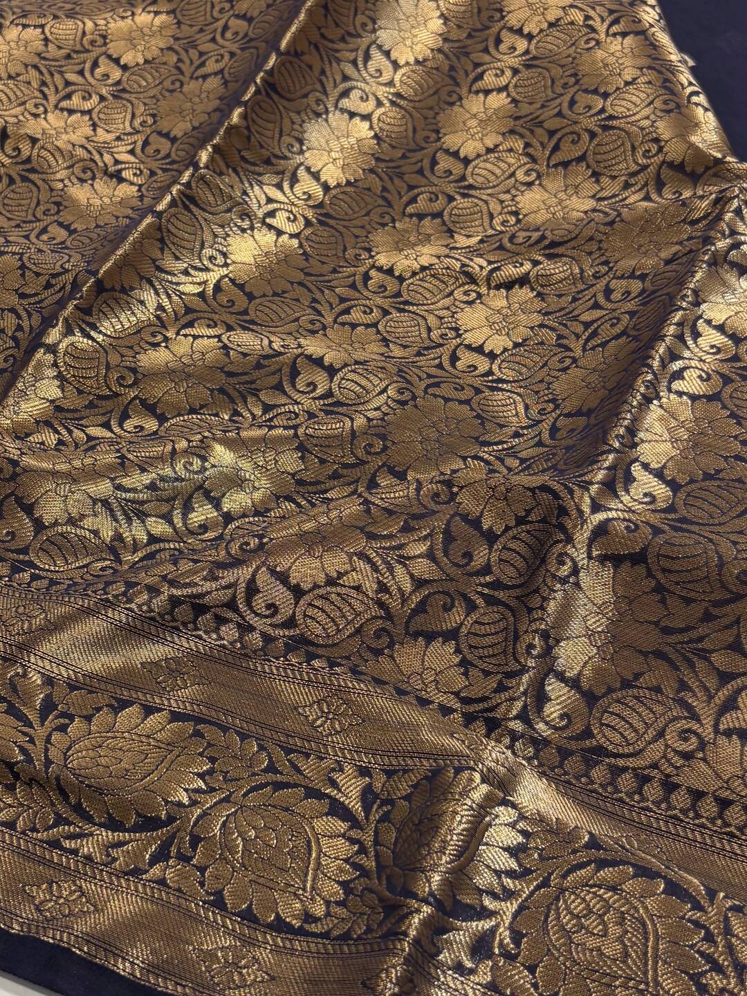 Navy Blue Soft Cotton Silk Saree