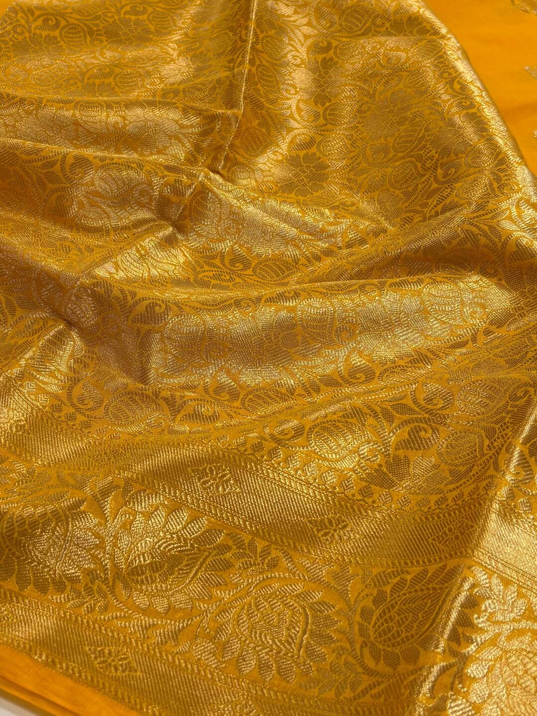 Yellow Soft Cotton Silk Saree