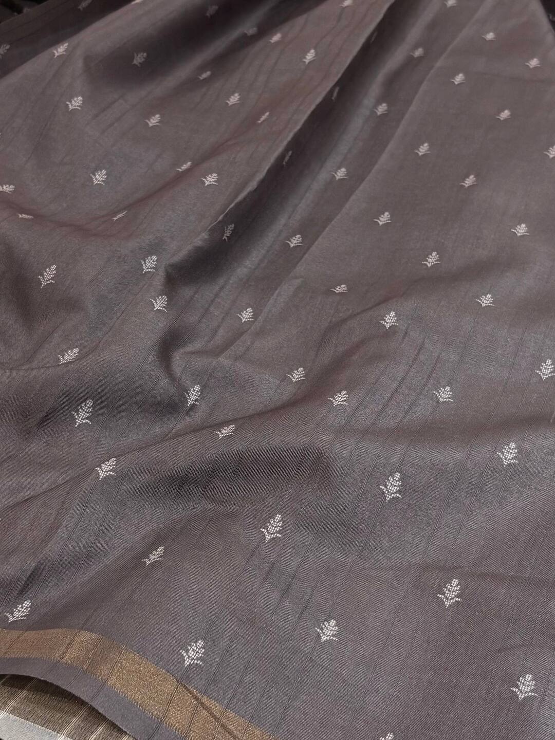 Black Printed Cotton Silk Saree
