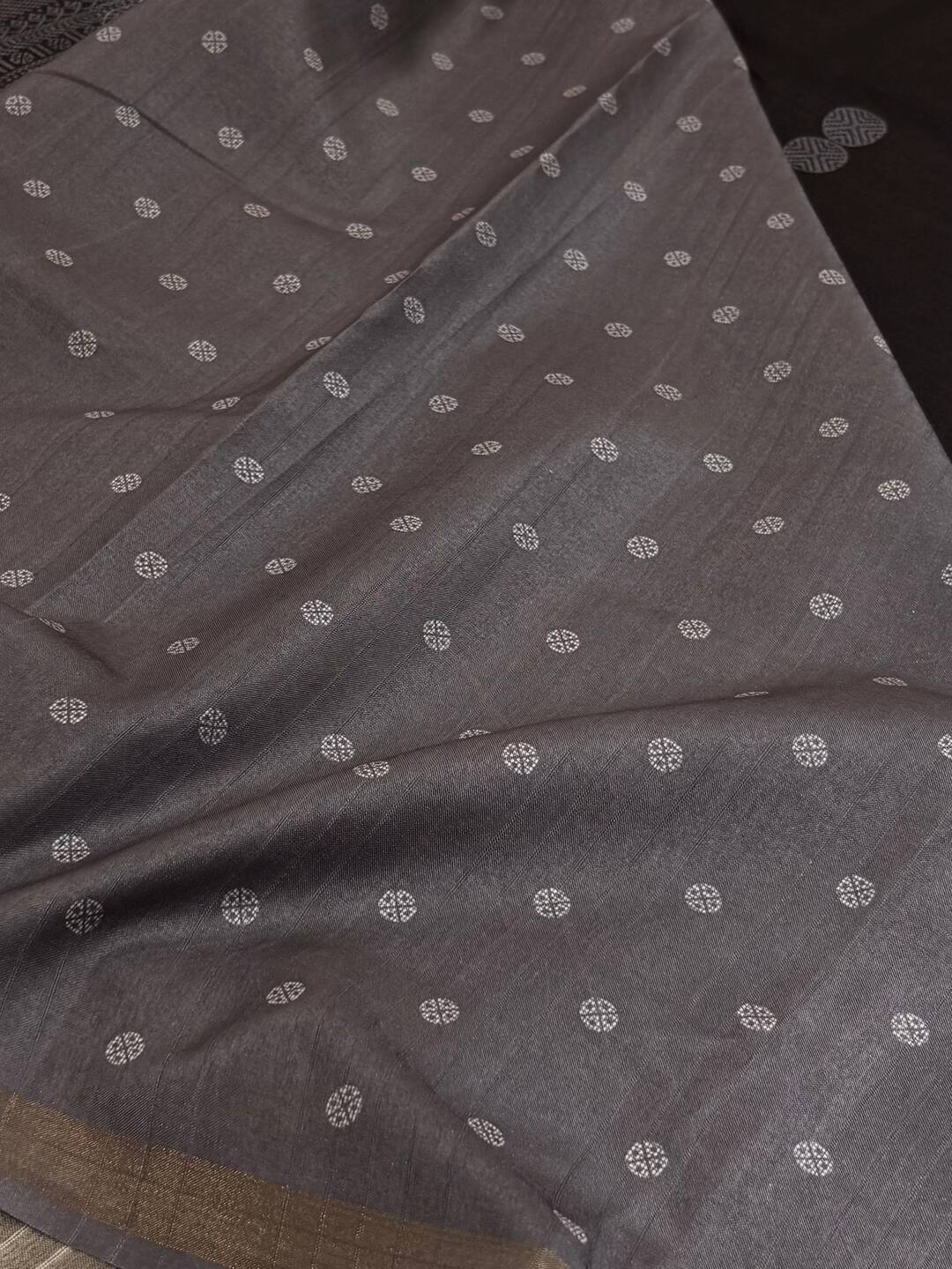 Black Printed Cotton Silk Saree