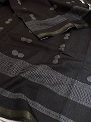 Black Printed Cotton Silk Saree