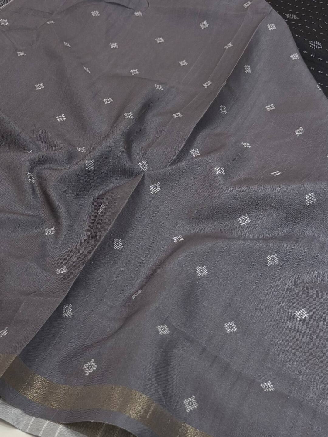 Black Printed Cotton Silk Saree