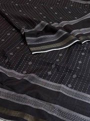 Black Printed Cotton Silk Saree