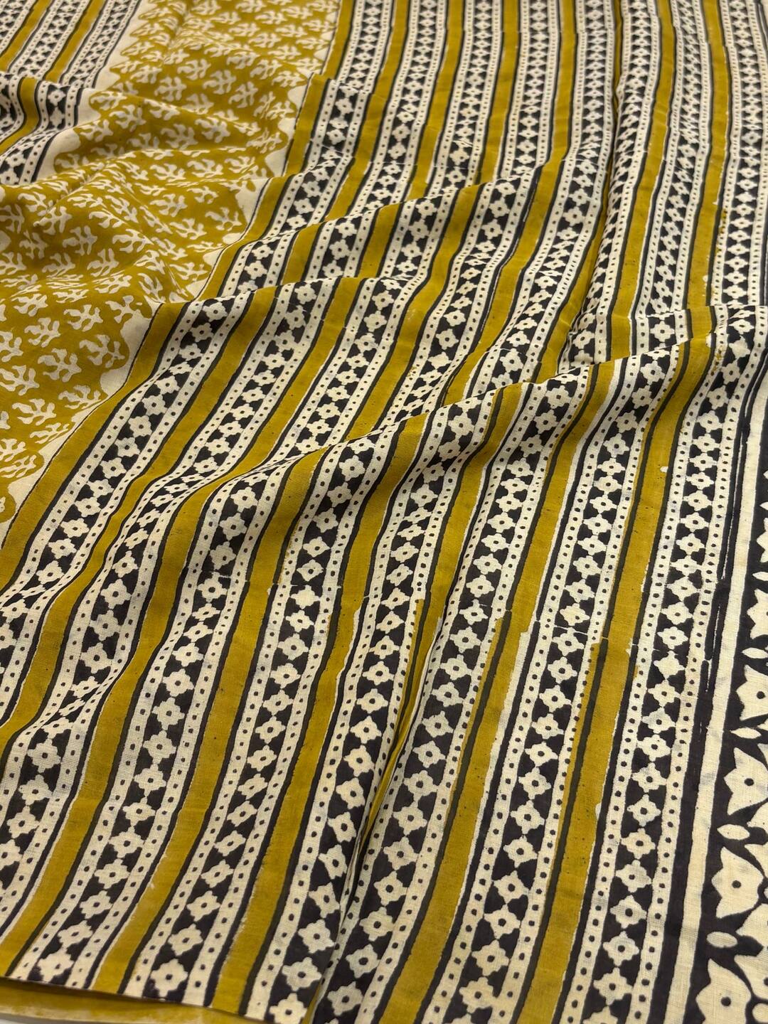 Off White Printed Soft Cotton Saree